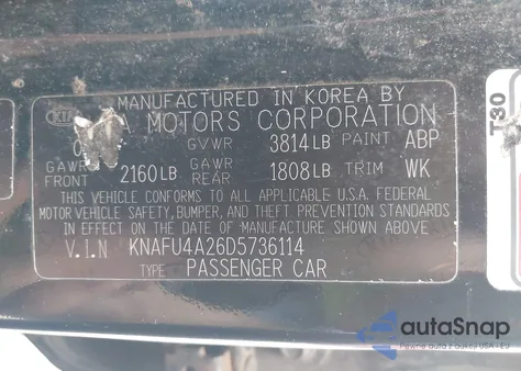 2013 Kia Forte Ex z USA, uszkodzony, nr VIN KNAFU4A26D5736114